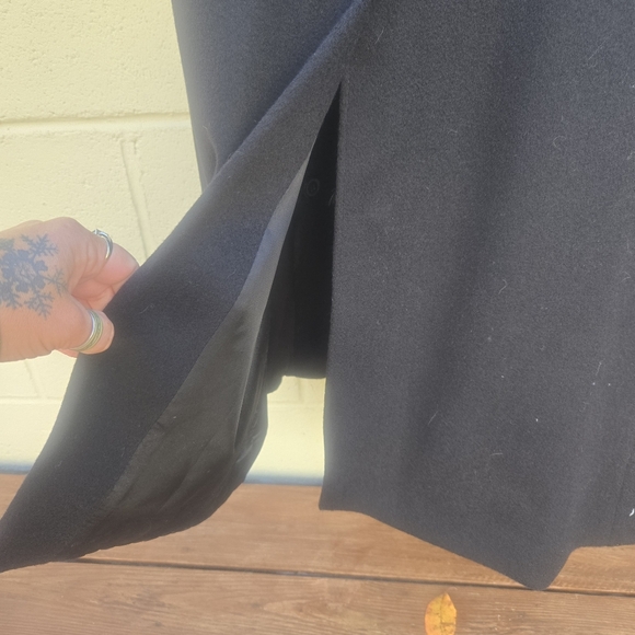 Larry Levine- Black- Maxi- Wool Coat- Size 10 - Picture 6 of 11
